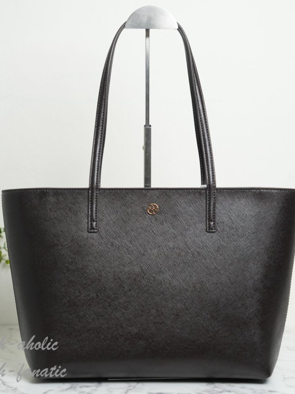 Tory Burch Top Zip Small Tote in Cocoa Saffiano Leather 159586 NWT